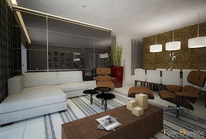 3d model living