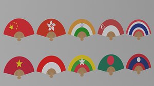 Asian Hand Fan Collection 1