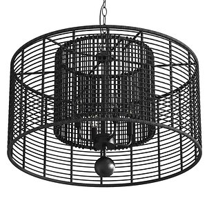 3D Jute Veil Chandelier Four Light black finish