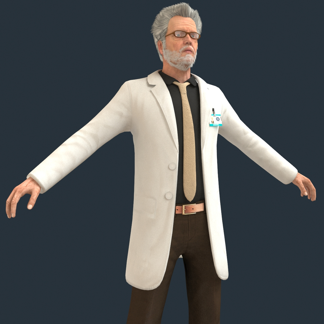 Old scientist man 3D model - TurboSquid 1451295