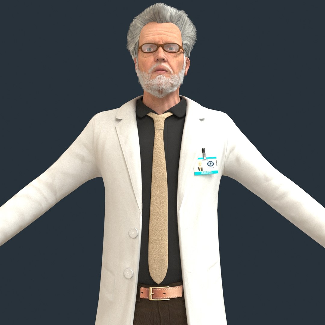 Old Scientist Man 3D Model - TurboSquid 1451295