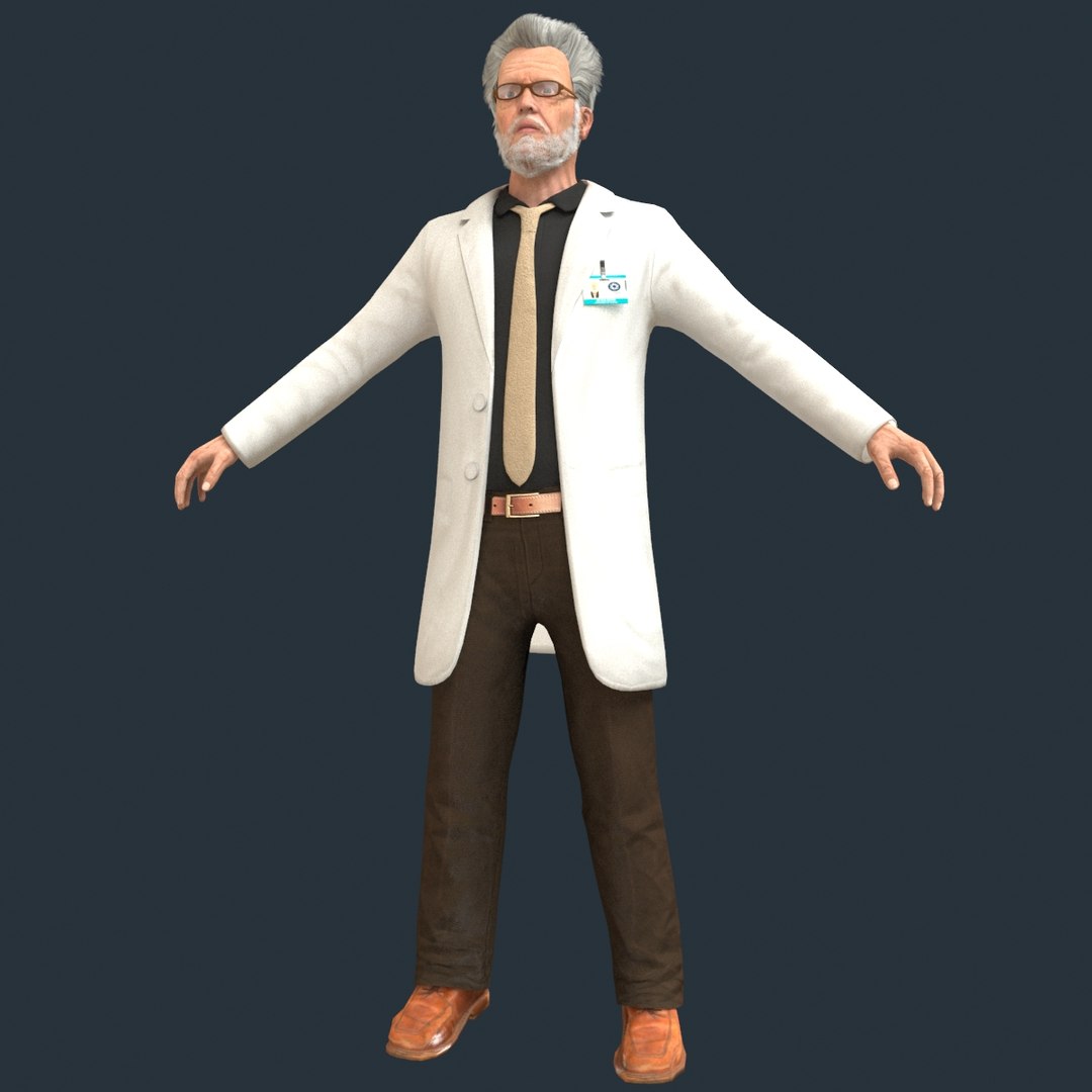 Old Scientist Man 3D Model - TurboSquid 1451295