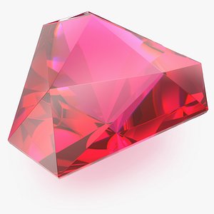 3D Shield Step Cut Pink Topaz model