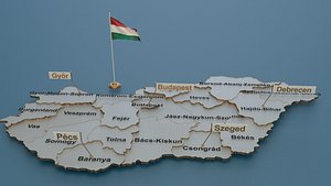 Hungary detailed Map with Animated Flag