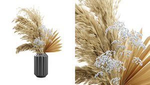 Dark Vase Pampas 3D model
