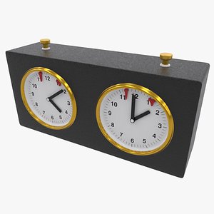 3D Black Chess Clock