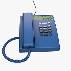 3D Office Phone - Blue