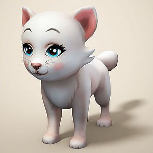 cat cartoon toon 3D model