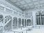 Scena d'interni di una lussuosa biblioteca reale europea in stile classico.