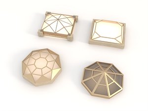 Geometric Skylights  Roof Lights Pack 3D model