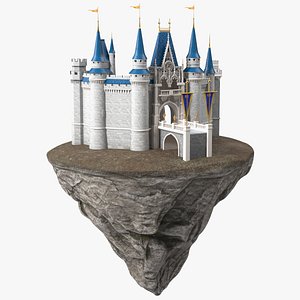 3D model Rock Island with Castle Entrance