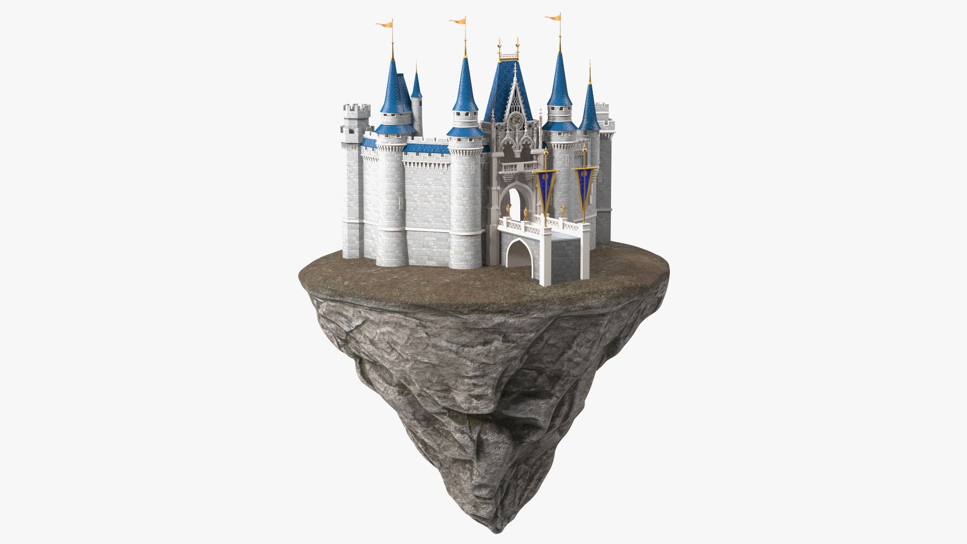 Rock Island with Castle Entrance 3D model preview