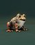 Cartoon Red-legged Frog 3D Model