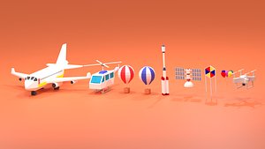 Cartoon Flying Vehicles and Props Pack