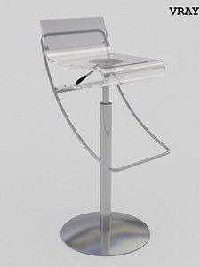 plastic bar stool 3d 3ds