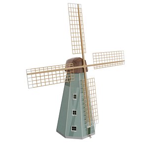 3D Low-Poly Windmill 3D Model model