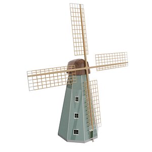 Low-Poly Windmill 3D Model