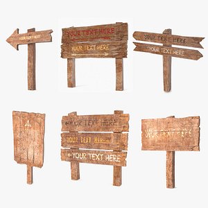 Old Wooden Signpost Mockup Set(5)