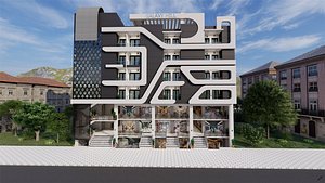 3D Commercial  Apartment Building 3d Model model