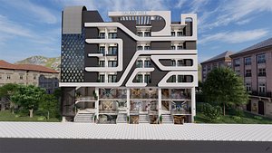 Commercial Apartment Building 3d Model
