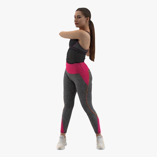 3D Amelia Sport Stretching Pose 03 model