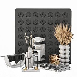 Decor Set straight and curved shapes 3D
