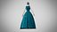 Dress 32 Teal Velvet With Design