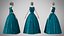 Dress 32 Teal Velvet With Design