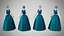 Dress 32 Teal Velvet With Design