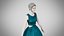 Dress 32 Teal Velvet With Design