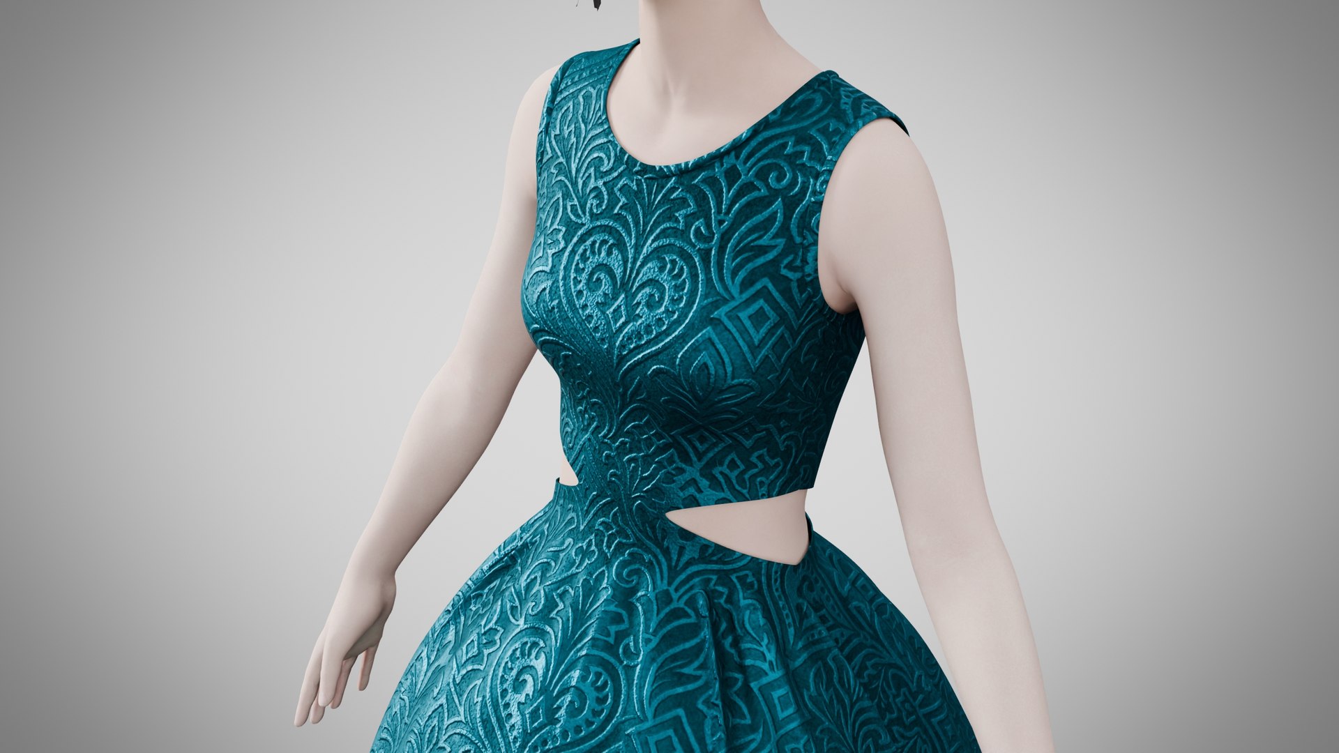 Dress 32 Teal Velvet With Design 3D model https://p.turbosquid.com/ts-thumb/1B/RJ82wI/re/4/jpg/1765391860/1920x1080/fit_q87/1467ecff3501c4eaea9504beb0c18734d20e41ce/4.jpg