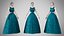 Dress 32 Teal Velvet With Design