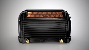 3D Retro old radio Low-poly
