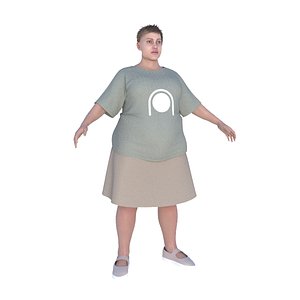 3D Realistic Pregnant Woman Character