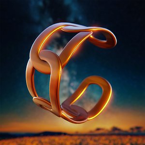 Infinity Link Ring Futuristic Jewelry Design 67 3D model