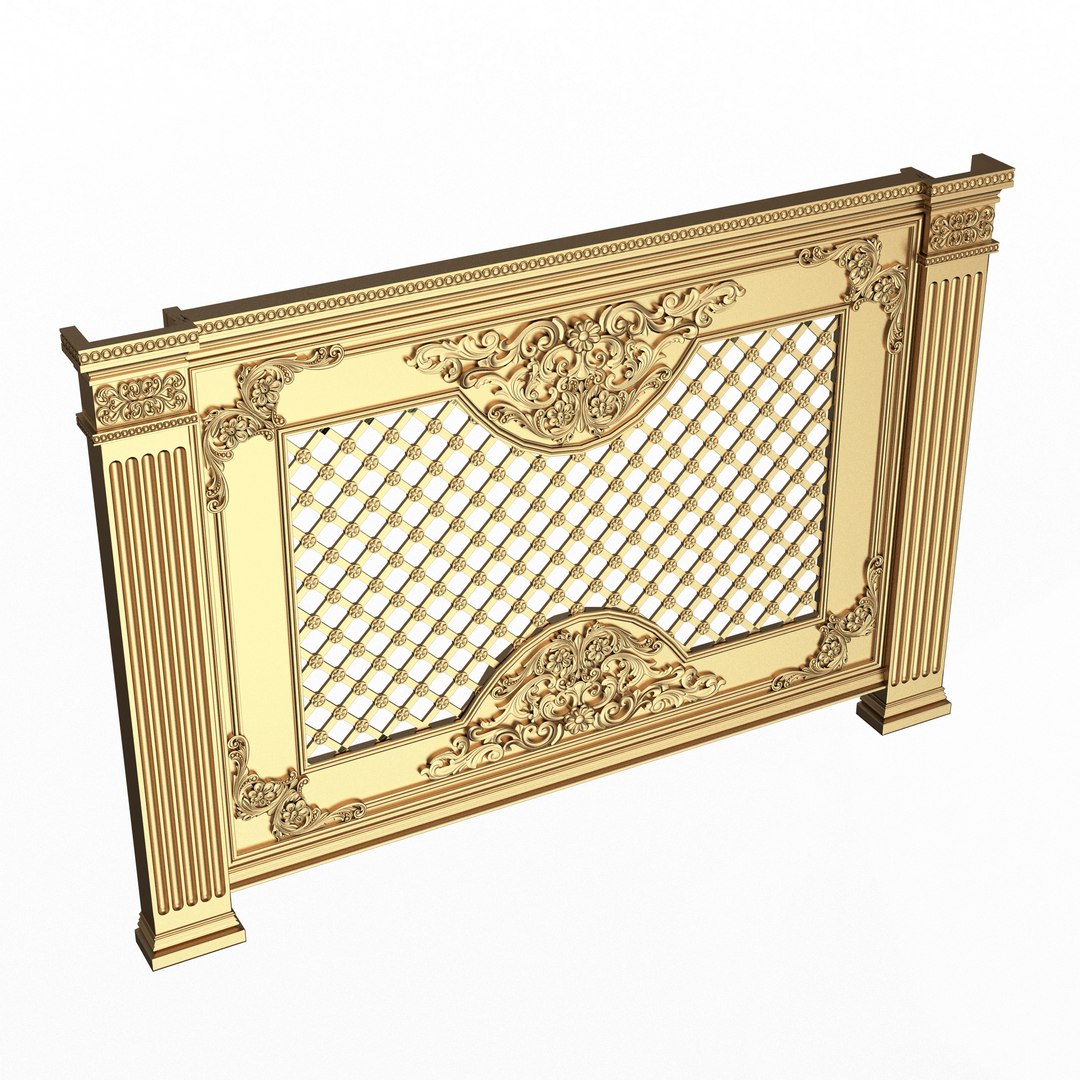 Radiator Cover Decorative Screening Grille Panel 07 3D Model ...
