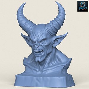 Monster Demon Bust Print Ready 3D Model 3D