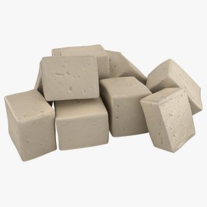 3d model of realistic fresh tofu 02