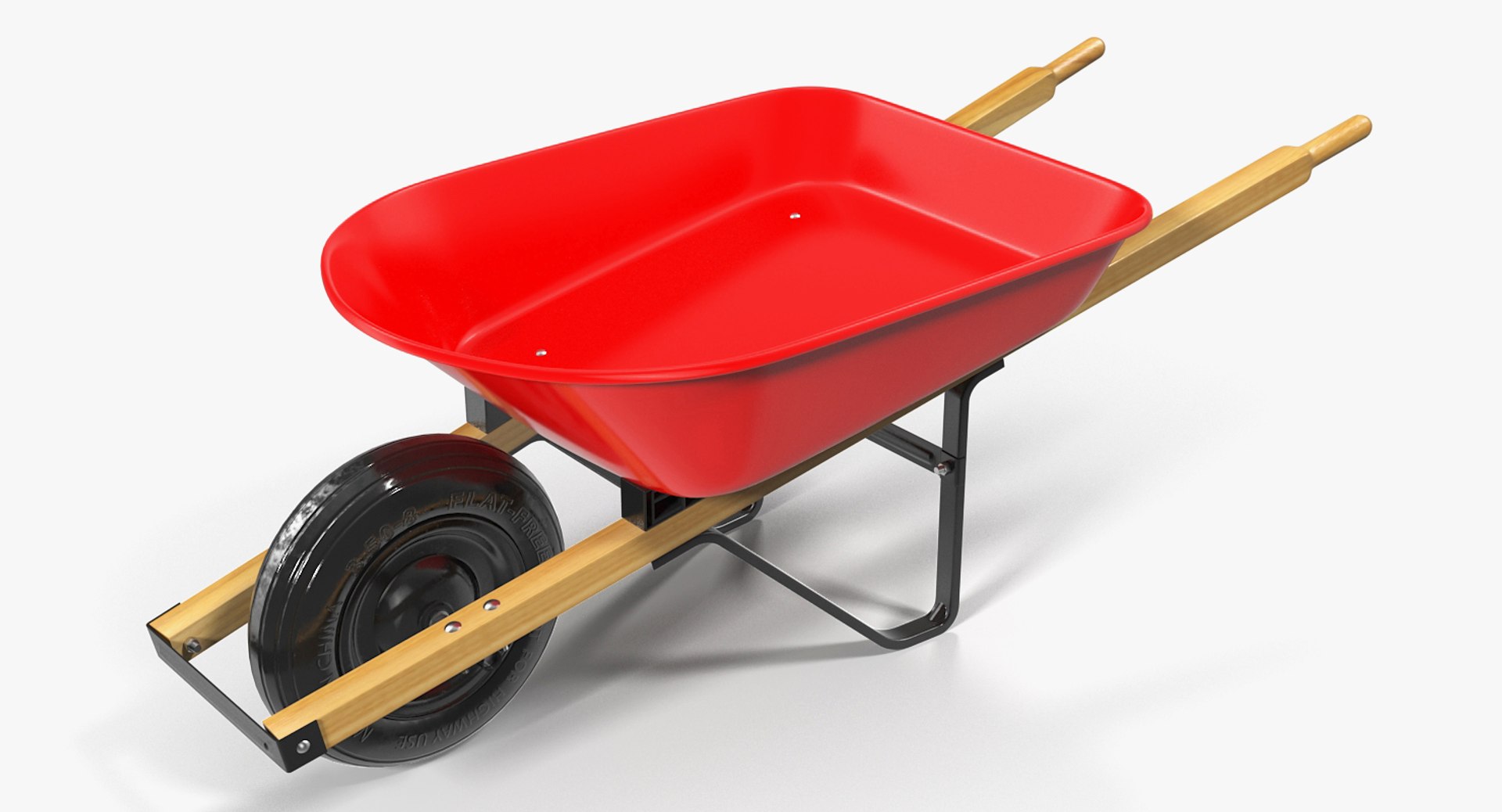 Garden Tool Wheelbarrow Red 3D model preview