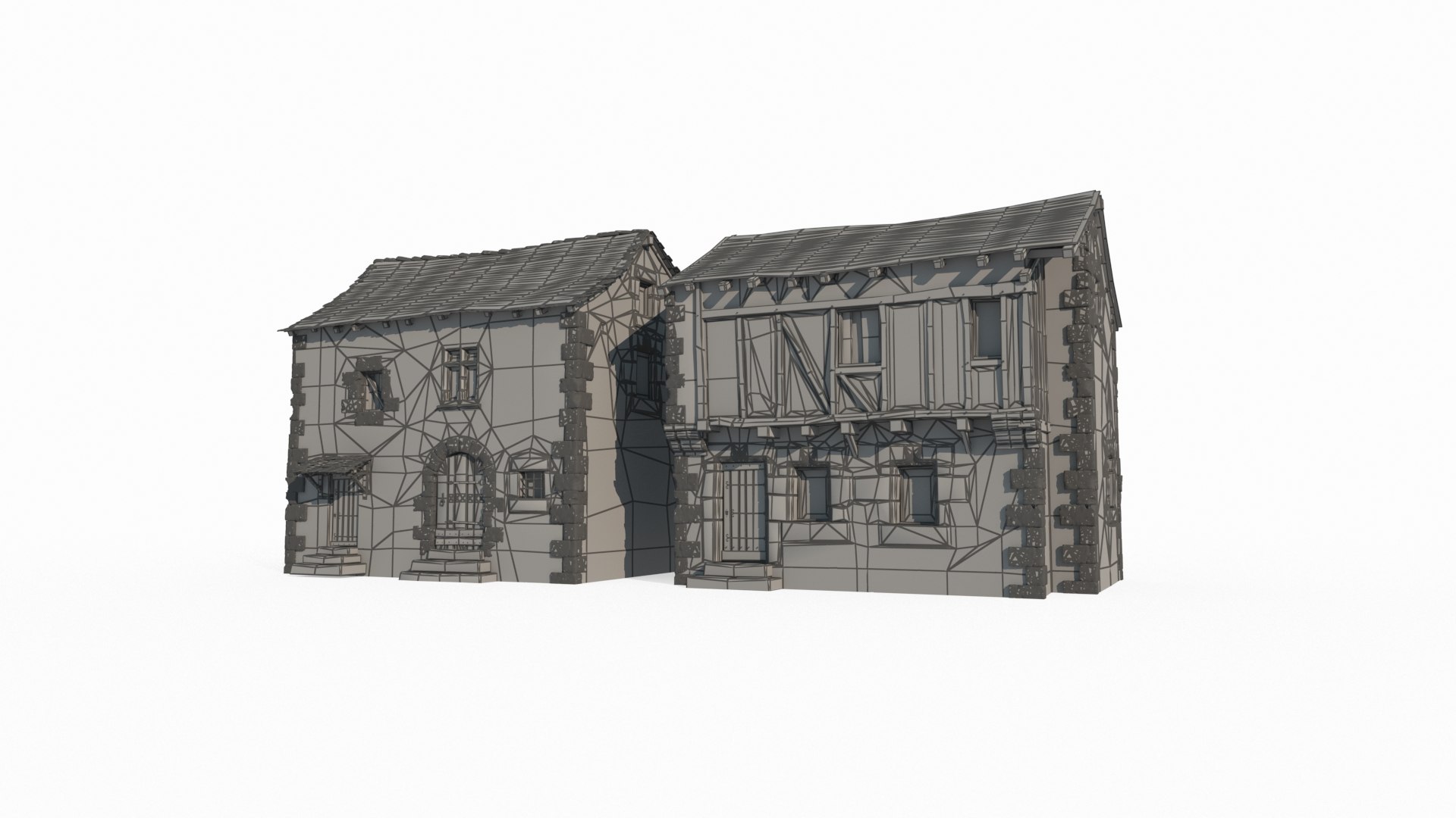 Medieval Red Brick Buildings 3D Model - TurboSquid 2342709