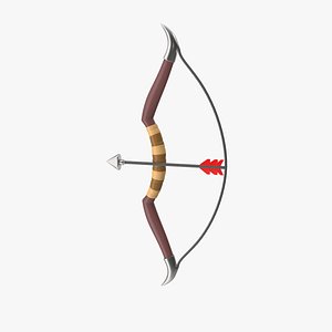 Brown Stylized Bow and Red Arrow