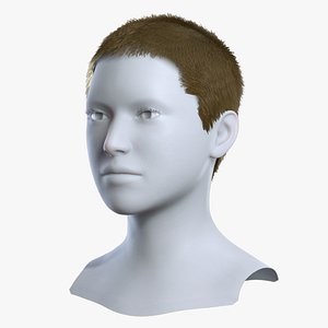 3D Tactical Military Buzz Cut Hair Low-Poly - Game Ready model