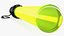 LED Traffic Control Baton Green switched On
