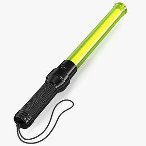 LED Traffic Control Baton Green switched On