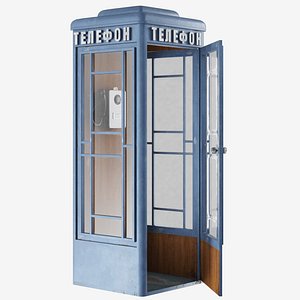 Clean Telephone booth with payphone AMT-69 3D model