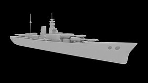 war ship 3d obj