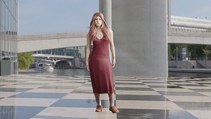 Female Rigged and animated Character 3D model