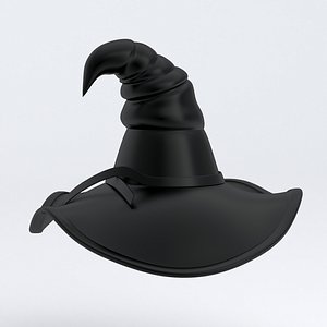 wizard hat leather Black