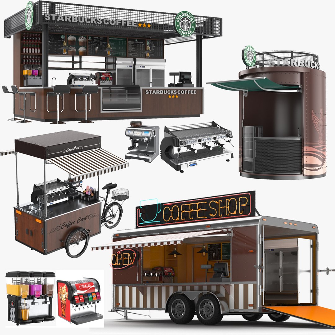 3D model Detailed Large Coffee Shops Collection - TurboSquid 2094527