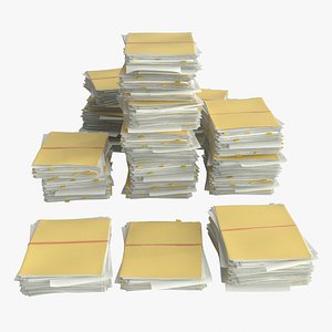 Pile of Paper Files Archive stack Set of 3